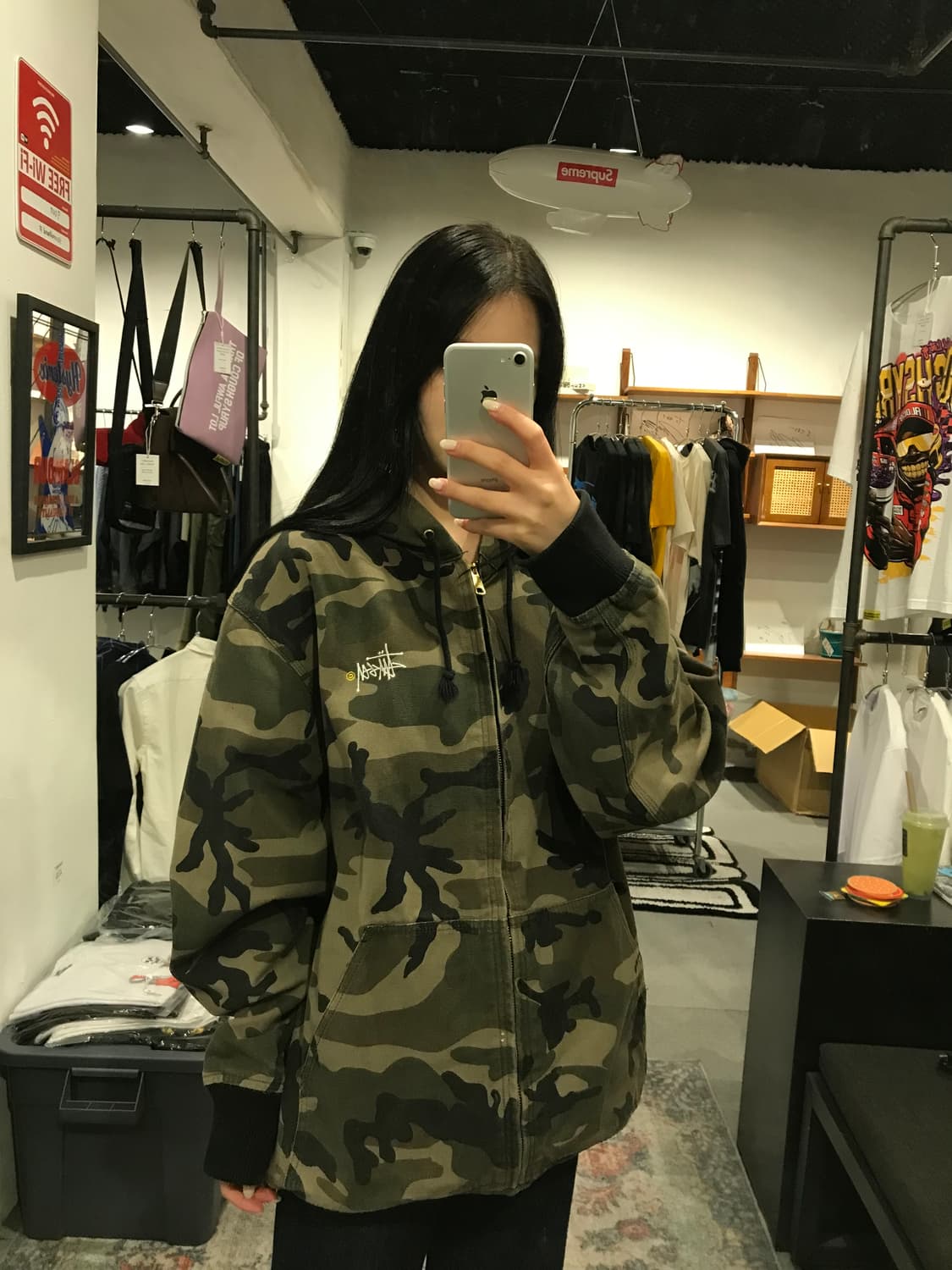 스투시 STUSSY Camo Canvas Zip Hoodie 상품이미지2