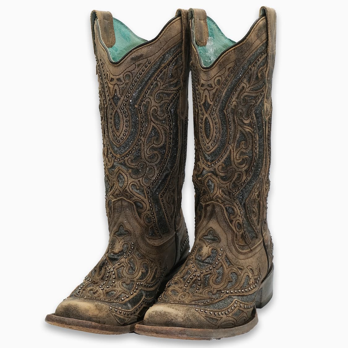 빈티지 코랄 웨스턴 스터드 레더 부츠 6.5(235)사이즈 BT23502 상품이미지1