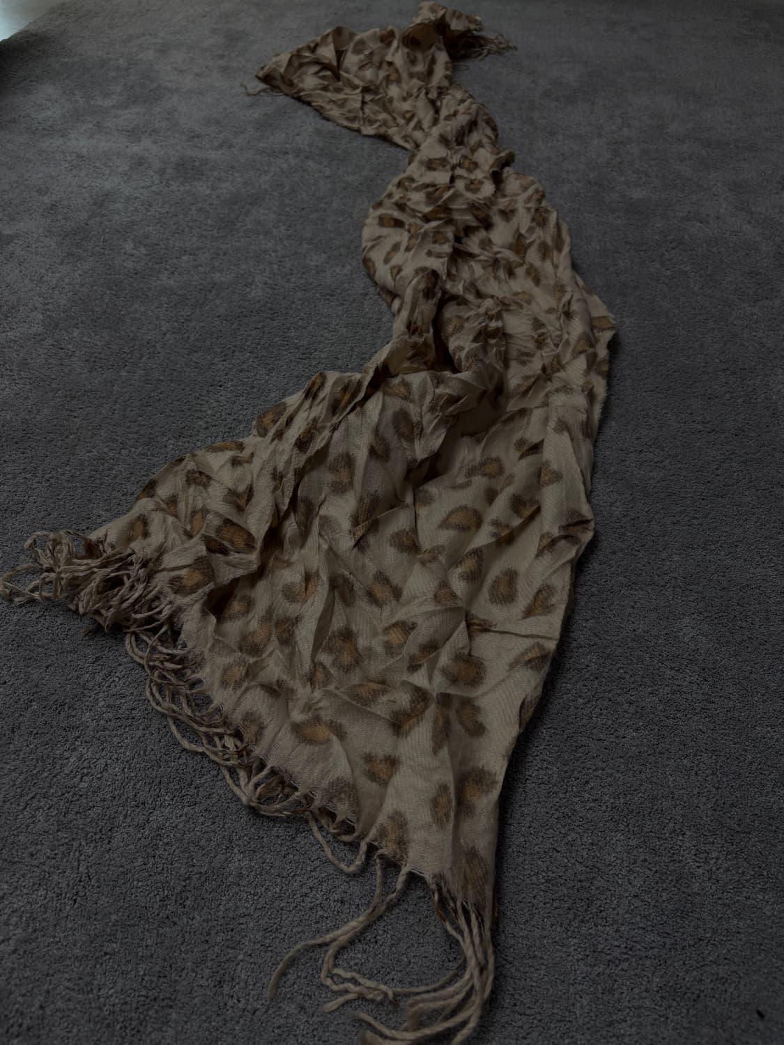 Vintage v-kei punk mood leopard scarf 상품이미지1