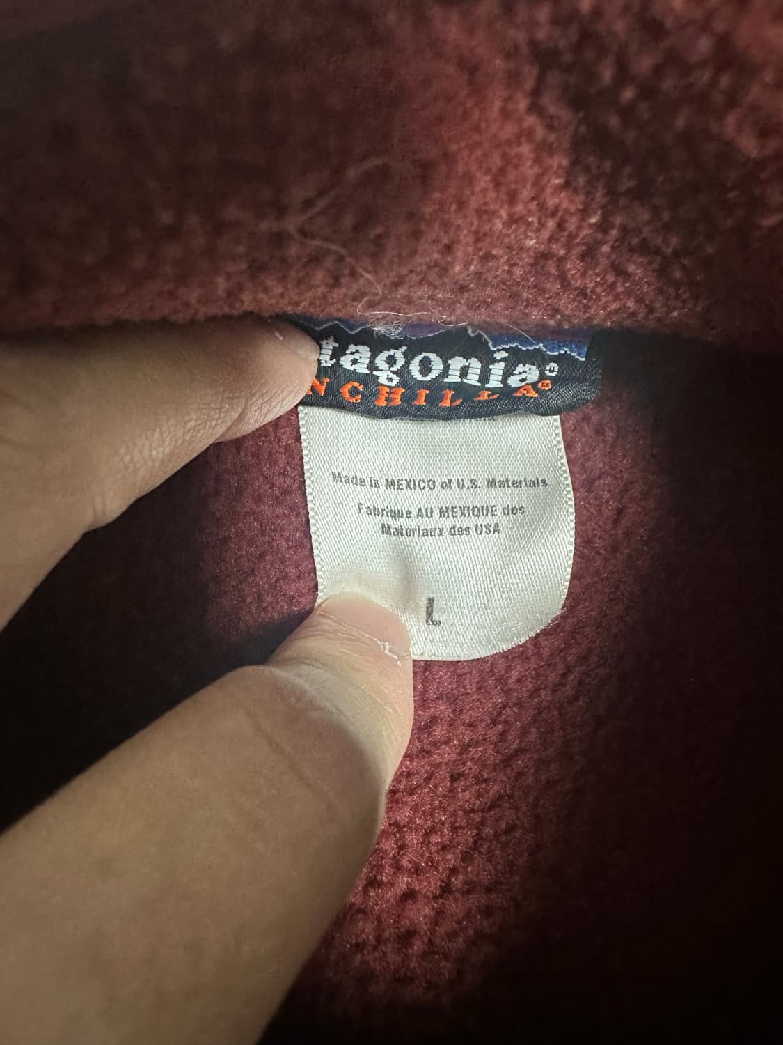 (L)파타고니아 빈티지 신칠라 하프집업 버건디 마수피얼 상품이미지3