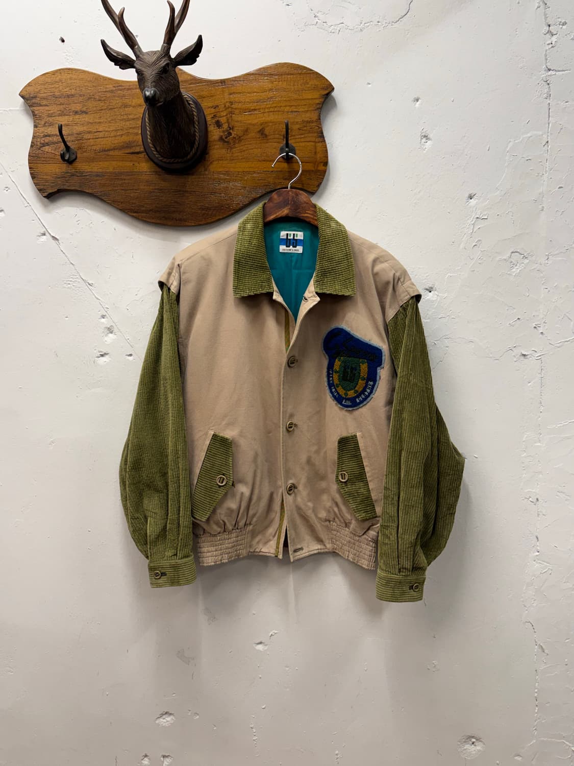 F) 8-90s Japan Corduroy Mix Patch Bomber 상품이미지1