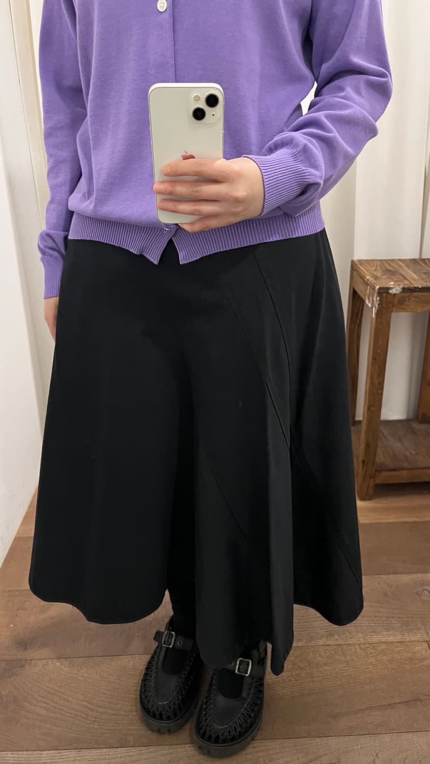 Diagonal Cuttingline Patchwork Skirt 상품이미지3