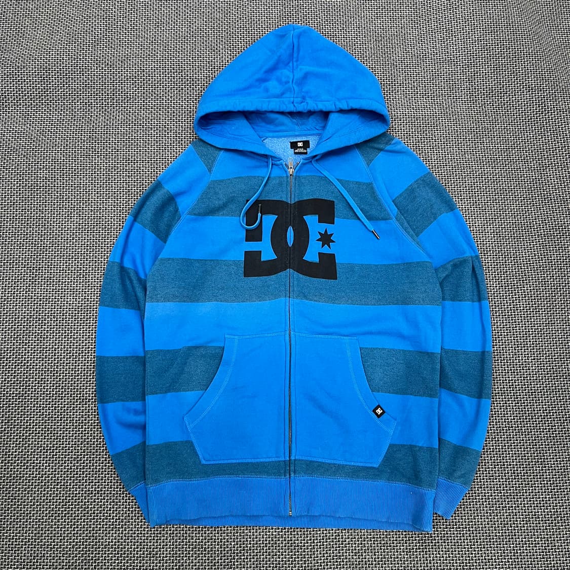 DC 블루 스트라이프 빅로고 후드집업 상품이미지1