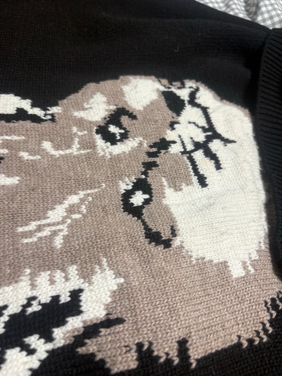 메종 키츠네 폭스 헤드 블랙 니트 L 상품이미지1