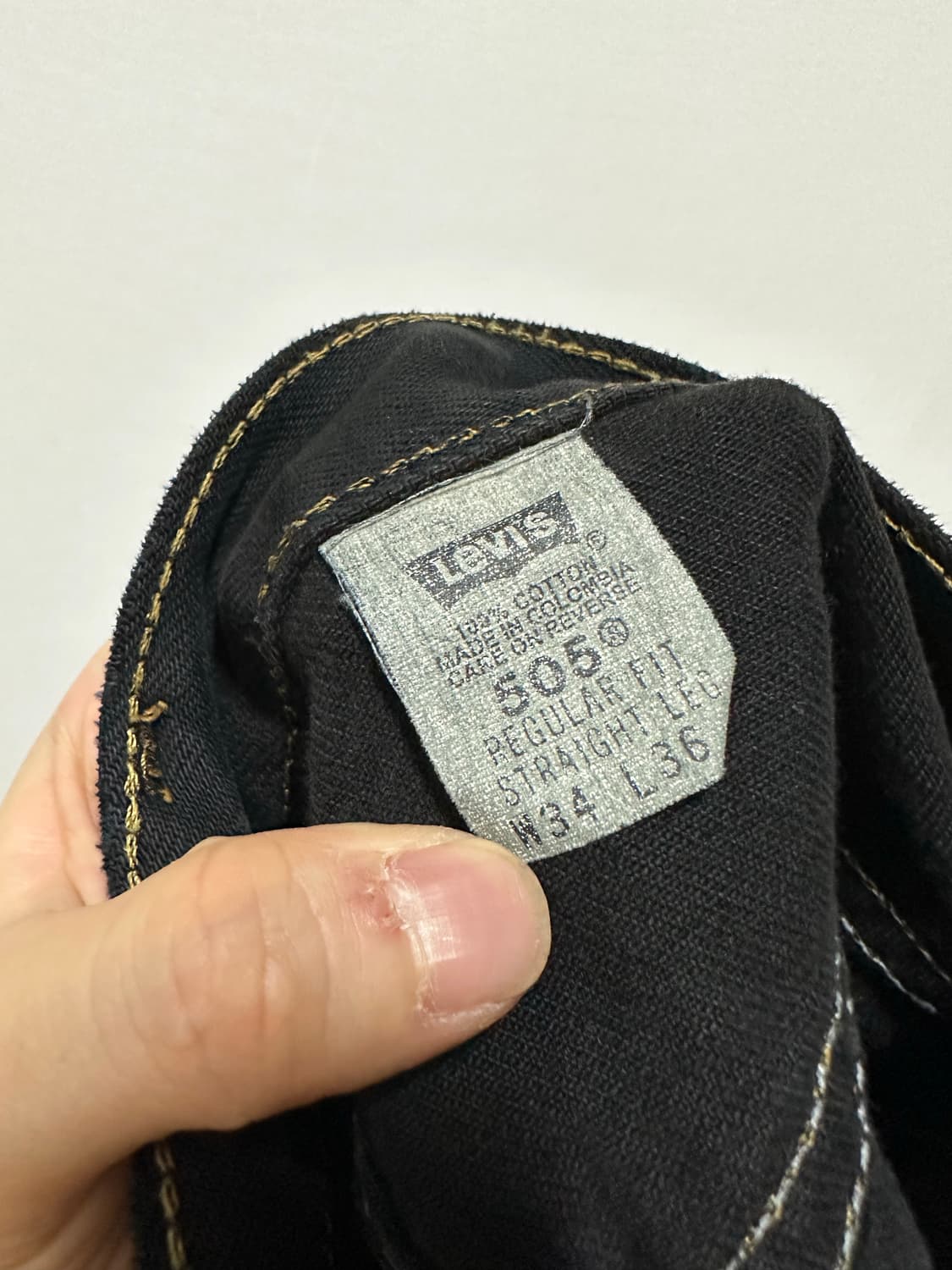 리바이스 505 블랙 데님 팬츠 상품이미지3