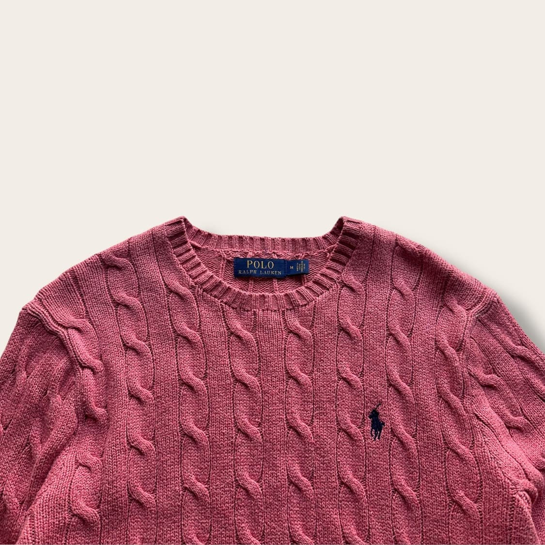 폴로 랄프로렌 파스텔 핑크 케이블 니트 상품이미지2