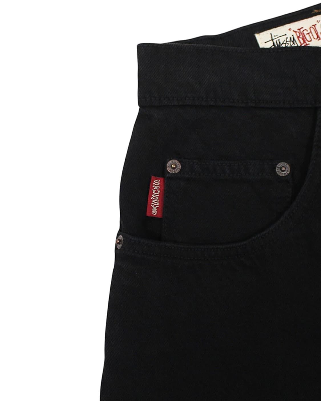 1990s USA 올드 스투시 빅올진 블랙 데님 팬츠 빈티지 미국제 상품이미지6