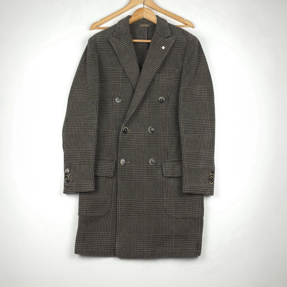 [48(M~L)] L.B.M. 1911 코튼 체크 더블코트 상품이미지1