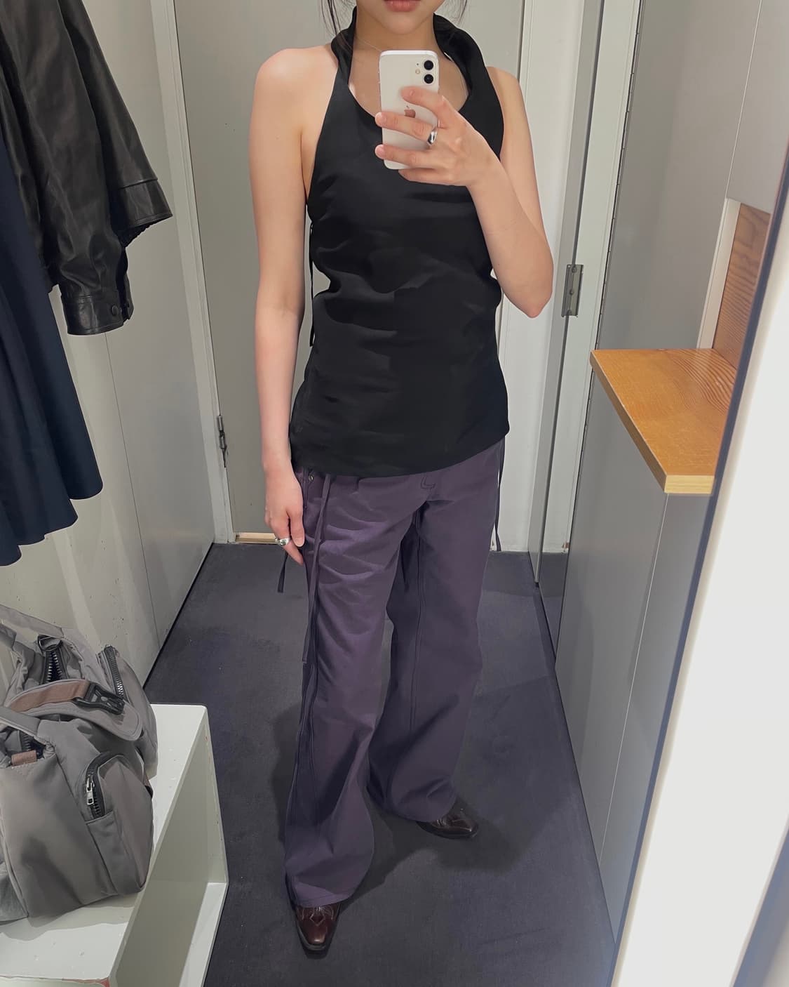 verso embroidered belt pants 다크퍼플m 상품이미지4