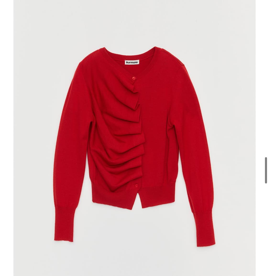 버뮬라 BURMULA OVLIQUE KNIT CARDIGAN (RED) 상품이미지2