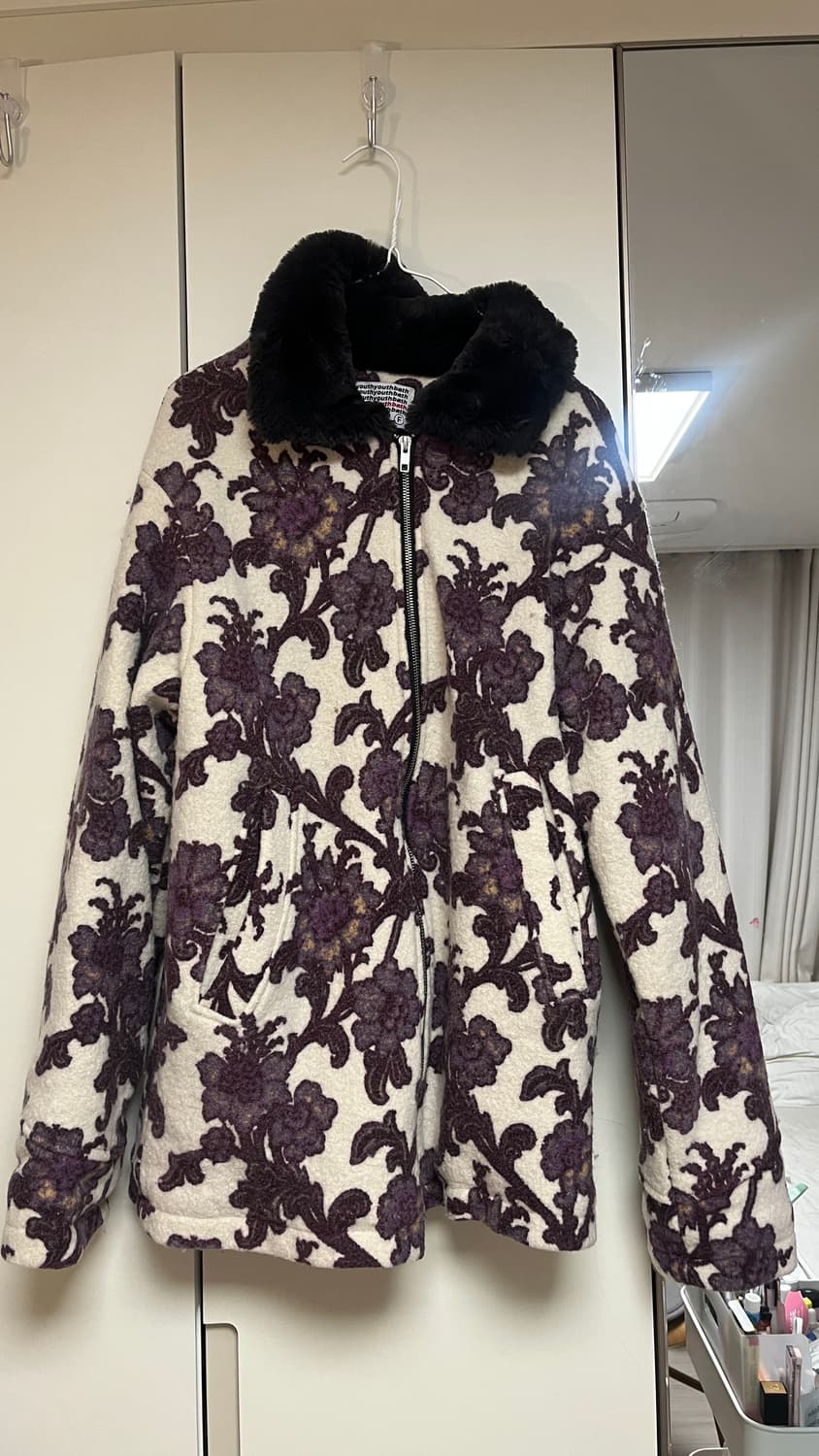 유스배스 퍼플 플라워 집업 자켓 상품이미지1