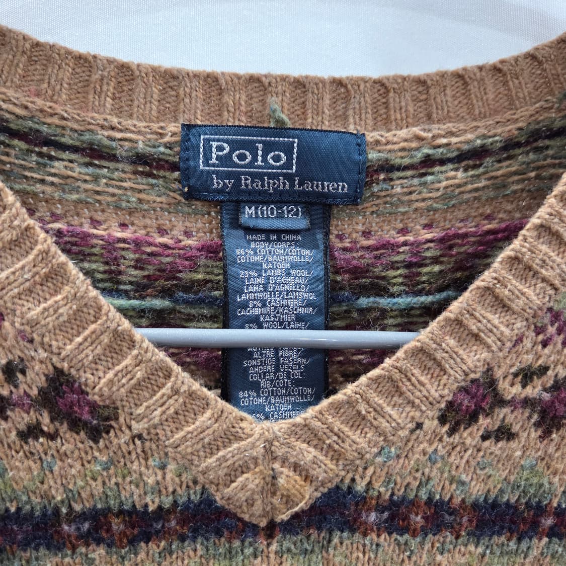 폴로랄프로렌 키즈 페어아일 캐시미어 블랜드 브이넥 니트 M/10/12 상품이미지2