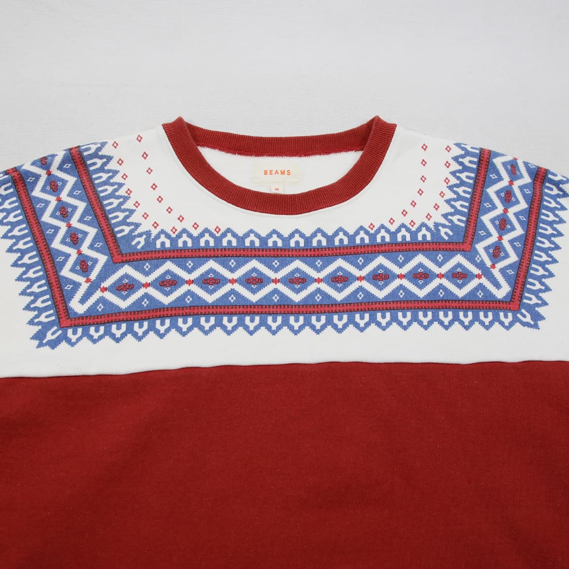 (착용컷) BEAMS 스노우 패턴 스웻 셔츠 (남성용 100) 상품이미지4