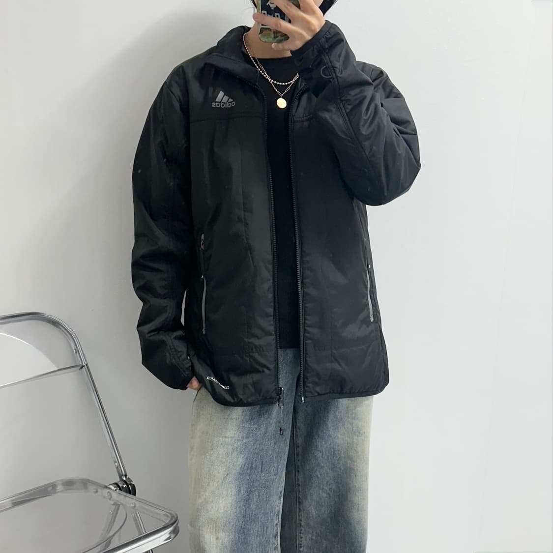 아디다스 삼각로고 바람막이 패디드 자켓 상품이미지4
