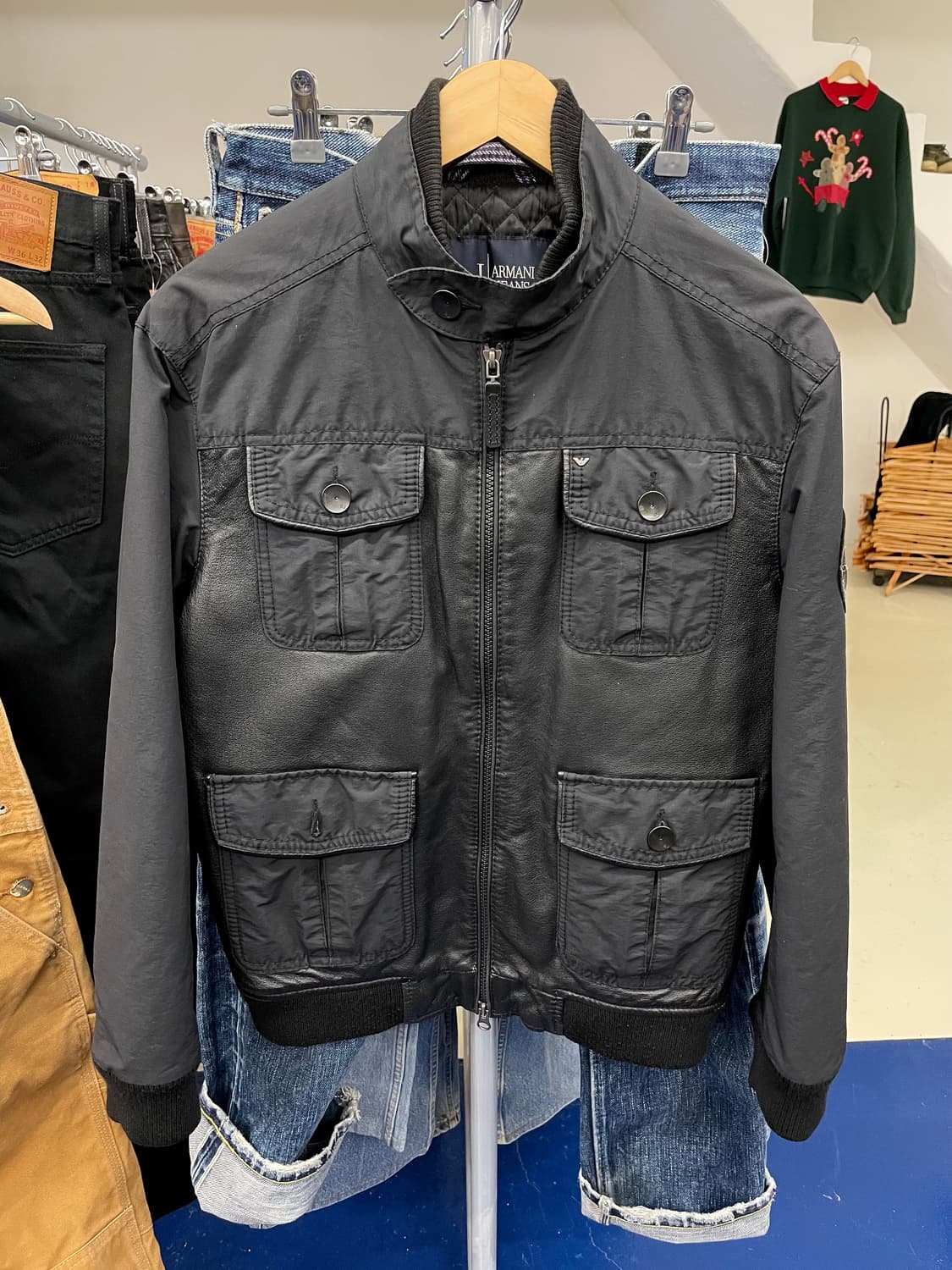 AJ 아르마니진스 레더믹스 투웨이 자켓 상품이미지5