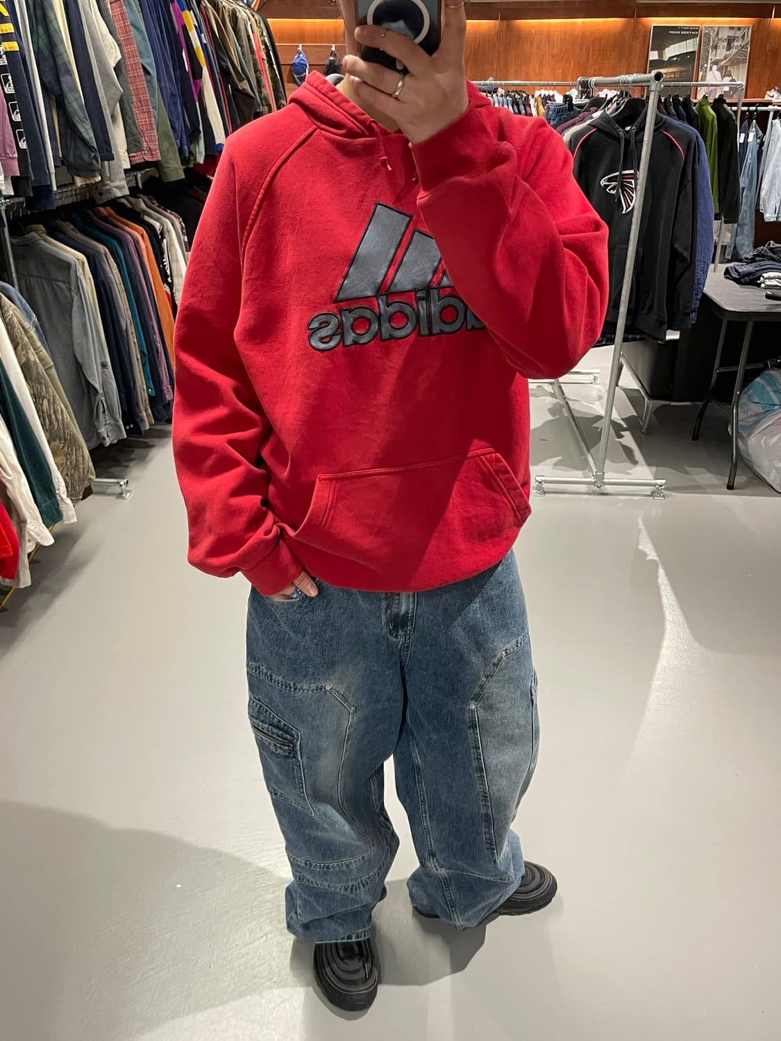 아디다스 빅로고 올드스쿨 후드티셔츠 상품이미지2