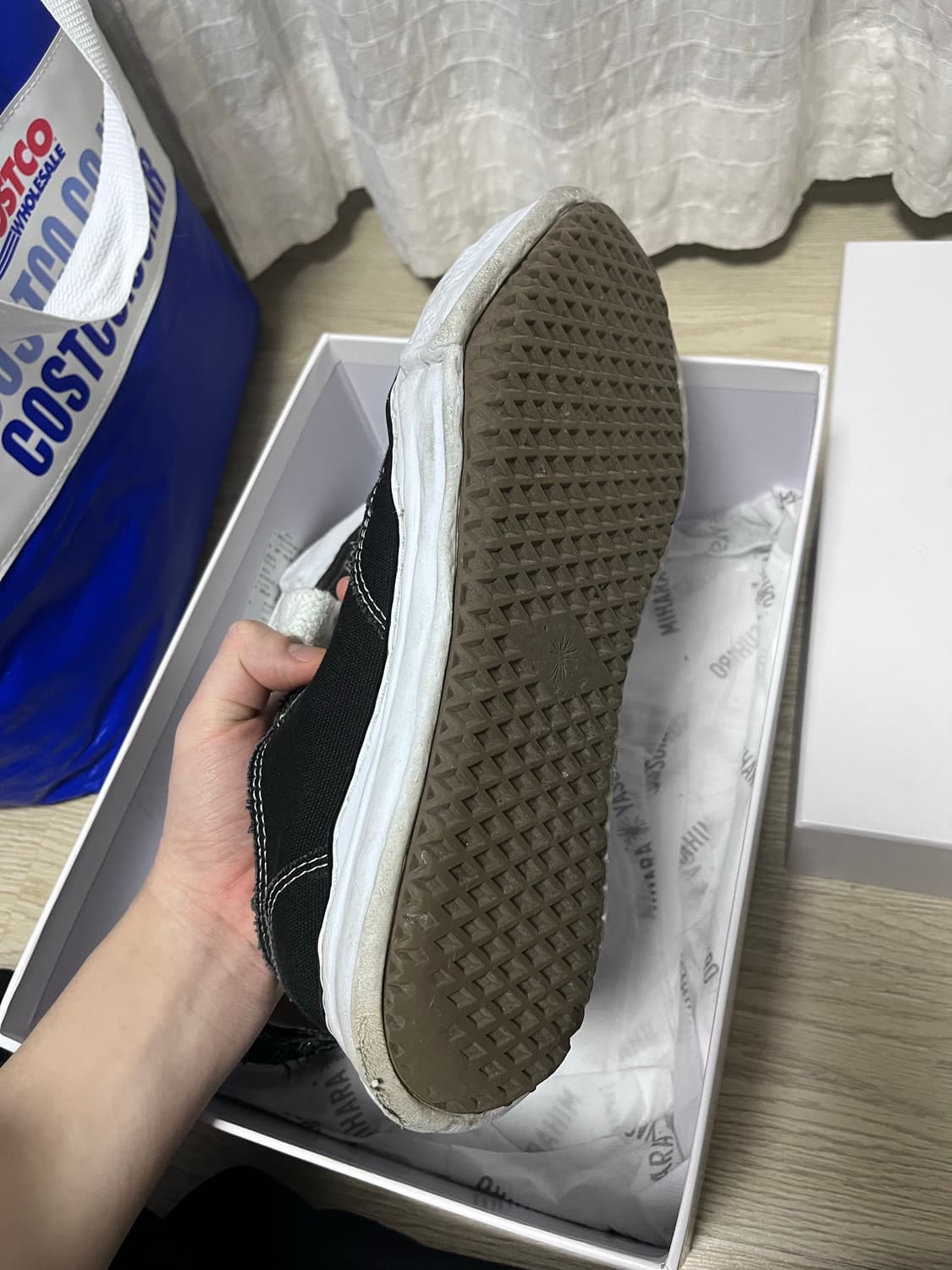 메종 미하라 야스히로 피터슨 OG 솔 캔버스 로우 블랙 스니커즈 상품이미지5