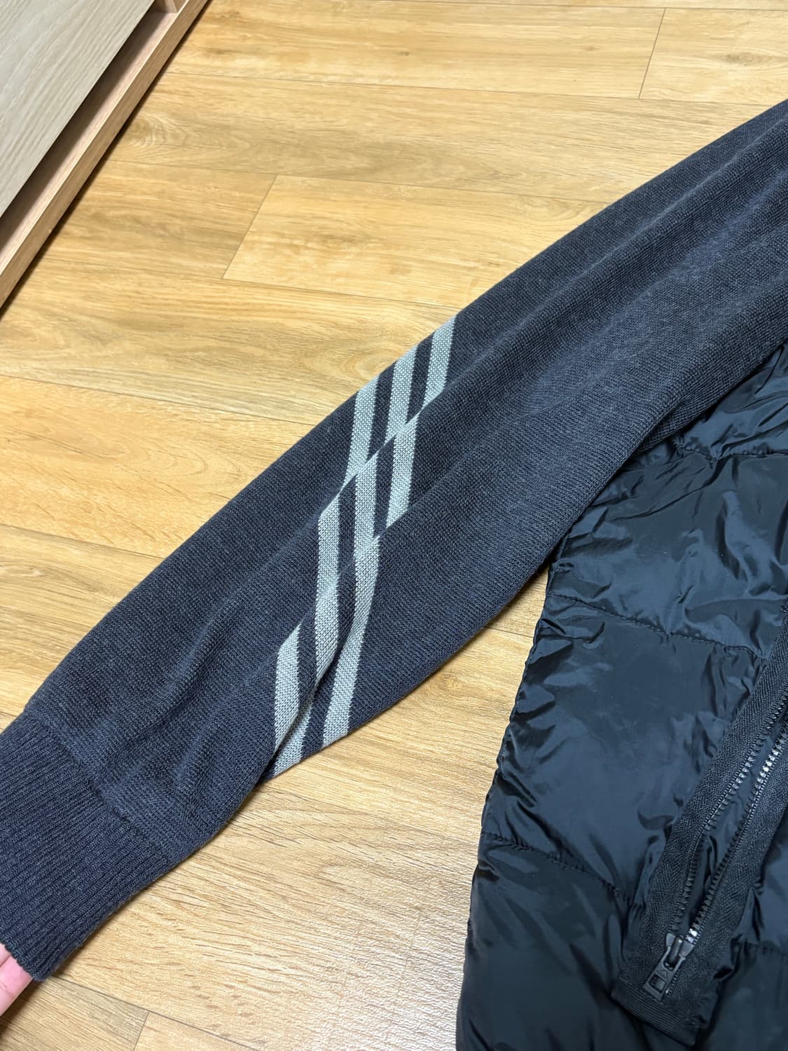 빈티지 아디다스 블랙 패딩 니트 믹스 자켓 상품이미지2