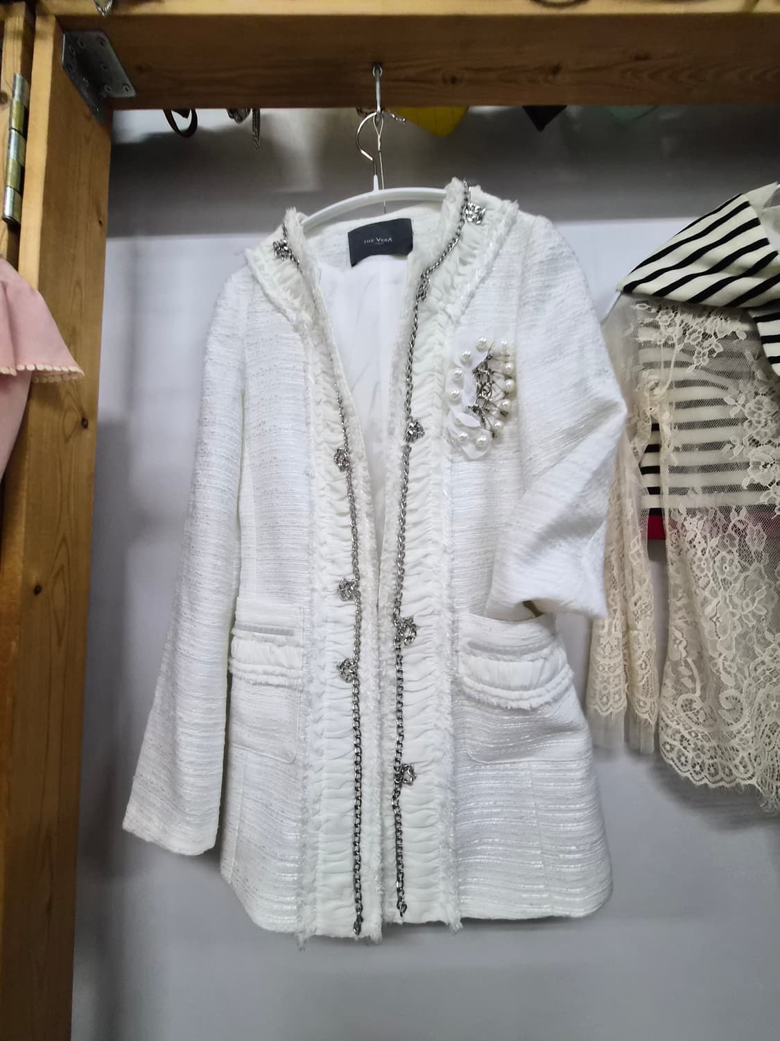 이태리 더베라 체인 트위드 자켓 상품이미지6