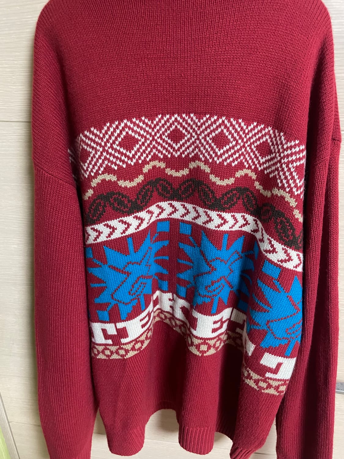 테켓 플랜 니트 집업 레드 L 상품이미지2