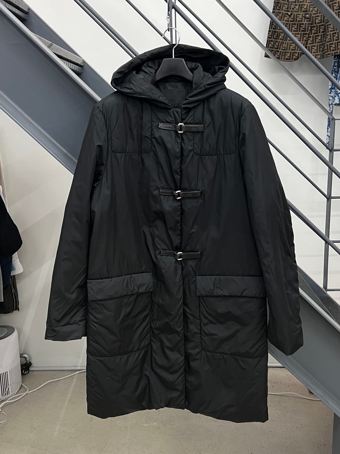 프라다 99FW 나일론 후드 더플 코트 상품이미지2