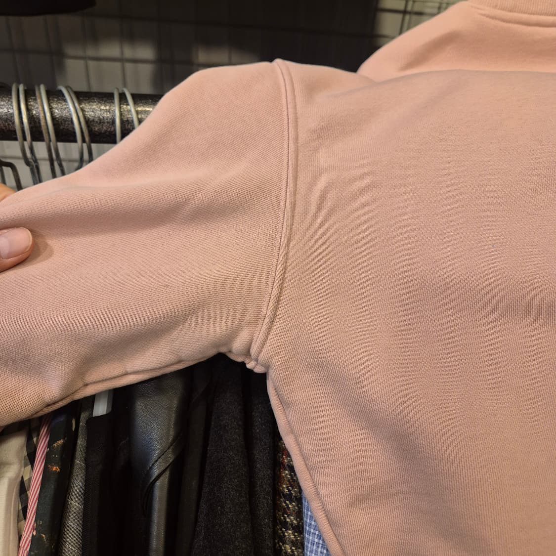 M~L 핑크 무지 맨투맨  상품이미지6