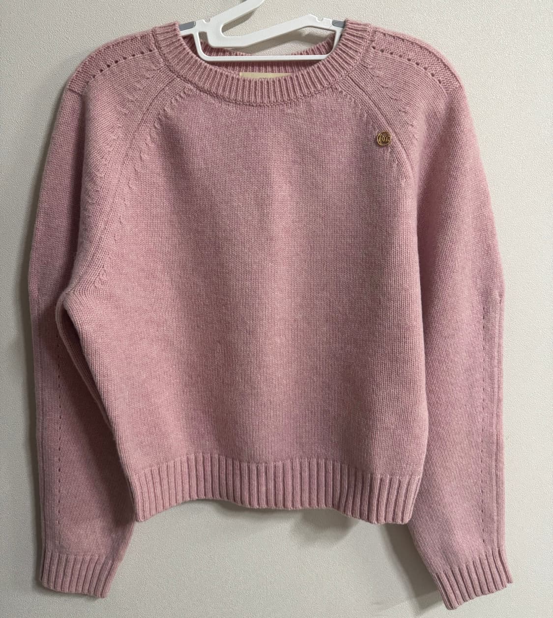 렉토 시그니처 라운드넥 니트 핑크 상품이미지2