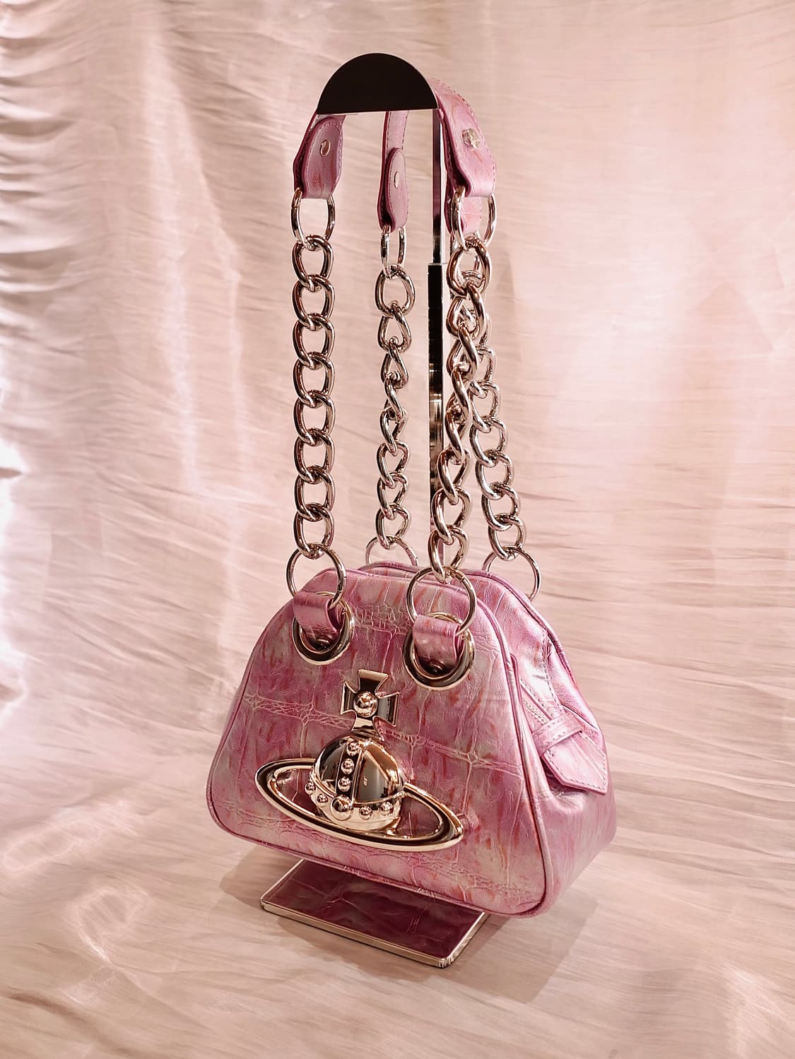 레어 ] 비비안웨스트우드 아카이브 핑크 야스민 숄더백 상품이미지5