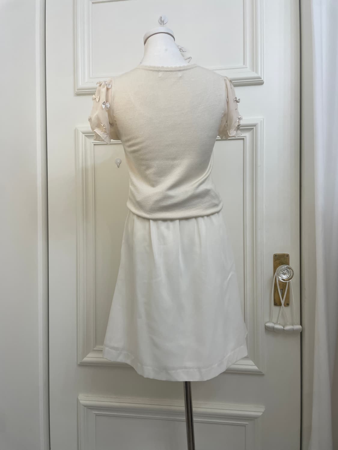 PRIME PATTERN ivory sleeve bow knit top 상품이미지3