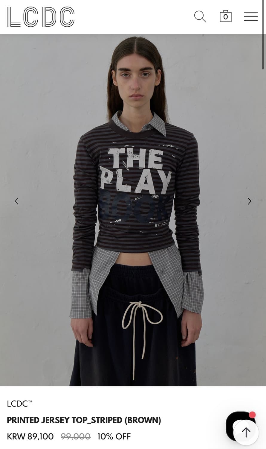 LCDC TM printed jersey top striped 상품이미지1