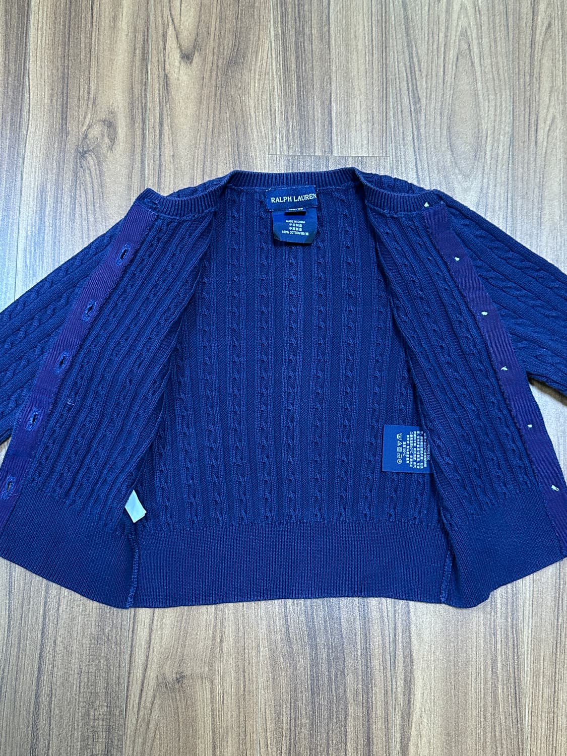 폴로 키즈 네이비 꽈배기 가디건 3/3T 상품이미지7