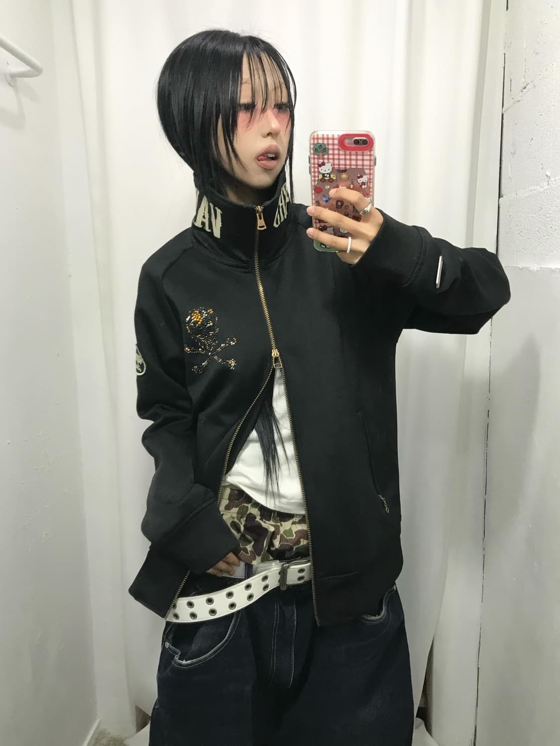 Vanson Embroidery Cubic Two-way Jersey 상품이미지7