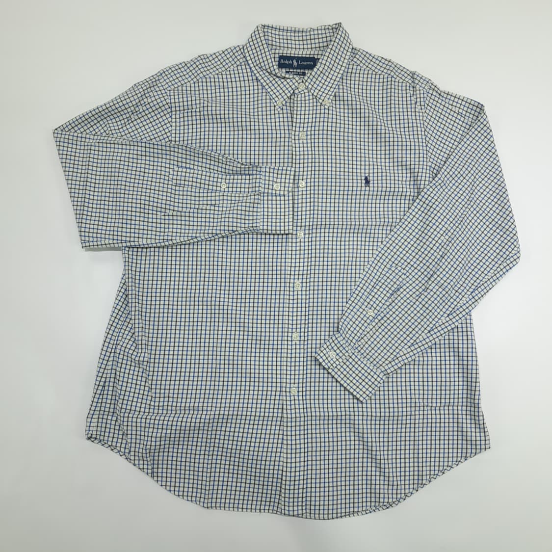 Co891 XL 폴로 랄프로렌 블루블랙 마이크로체크 긴팔 셔츠 남방 상품이미지2