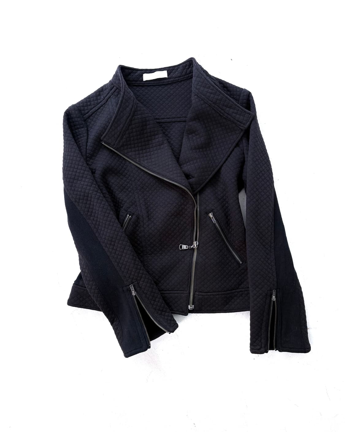 Embossed-zipper short rider jacket 상품이미지3