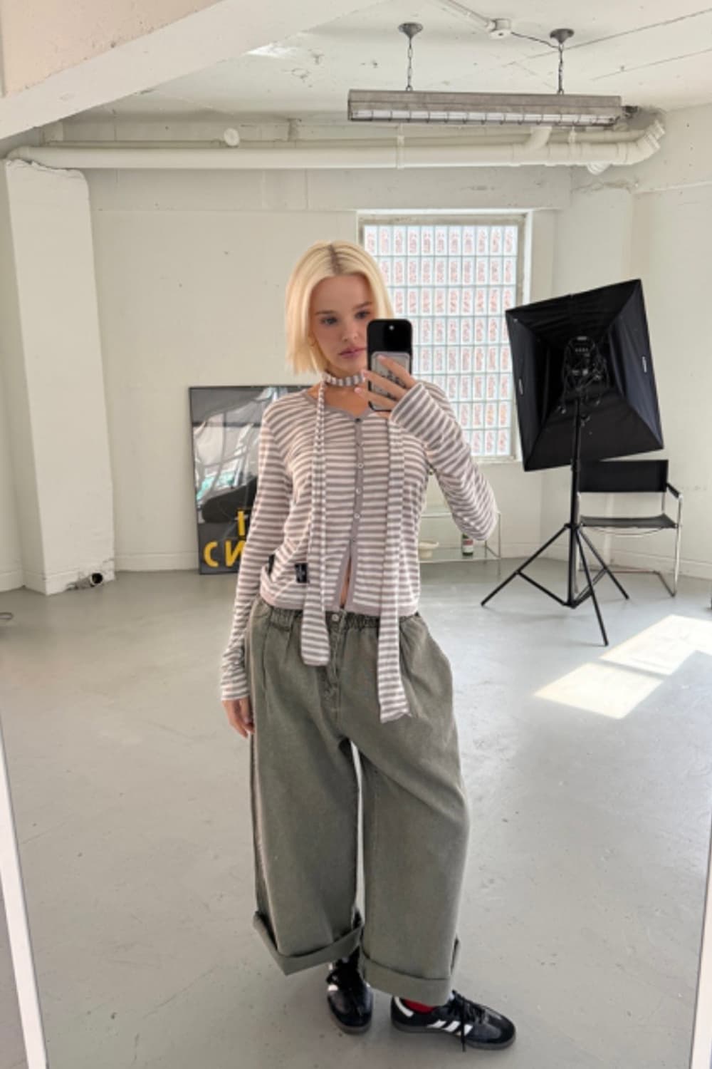 더미스테리어스호텔 스트라이프 가디건 세트 상품이미지1