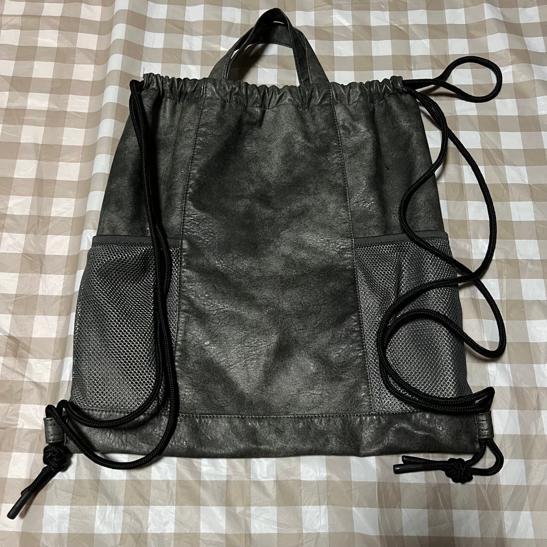 트레블 워싱 레더 짐색 가방 힙색 가죽 상품이미지3