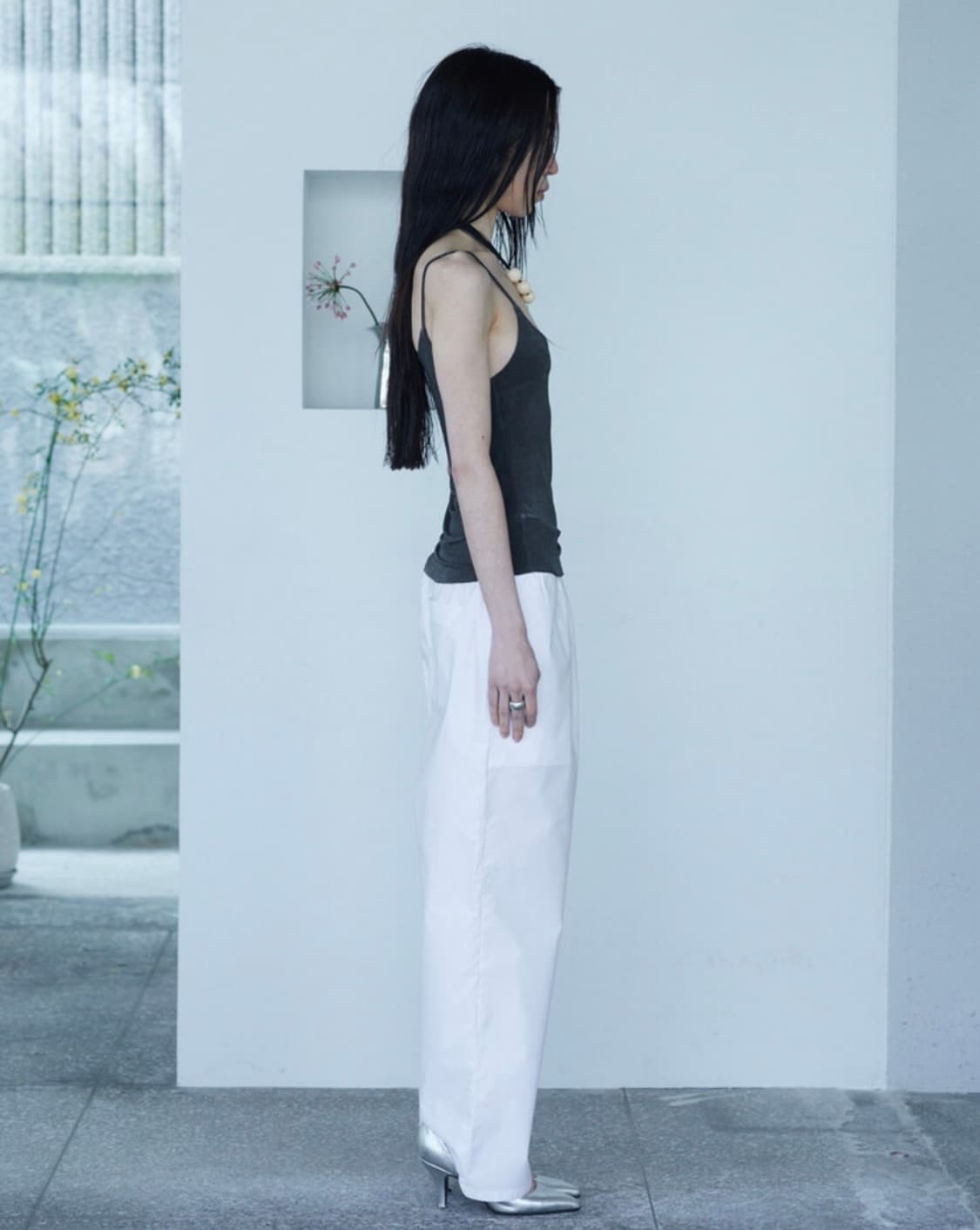 퍼스널랭귀지 BLOCK STRING T in charcoal 키야기 상품이미지2