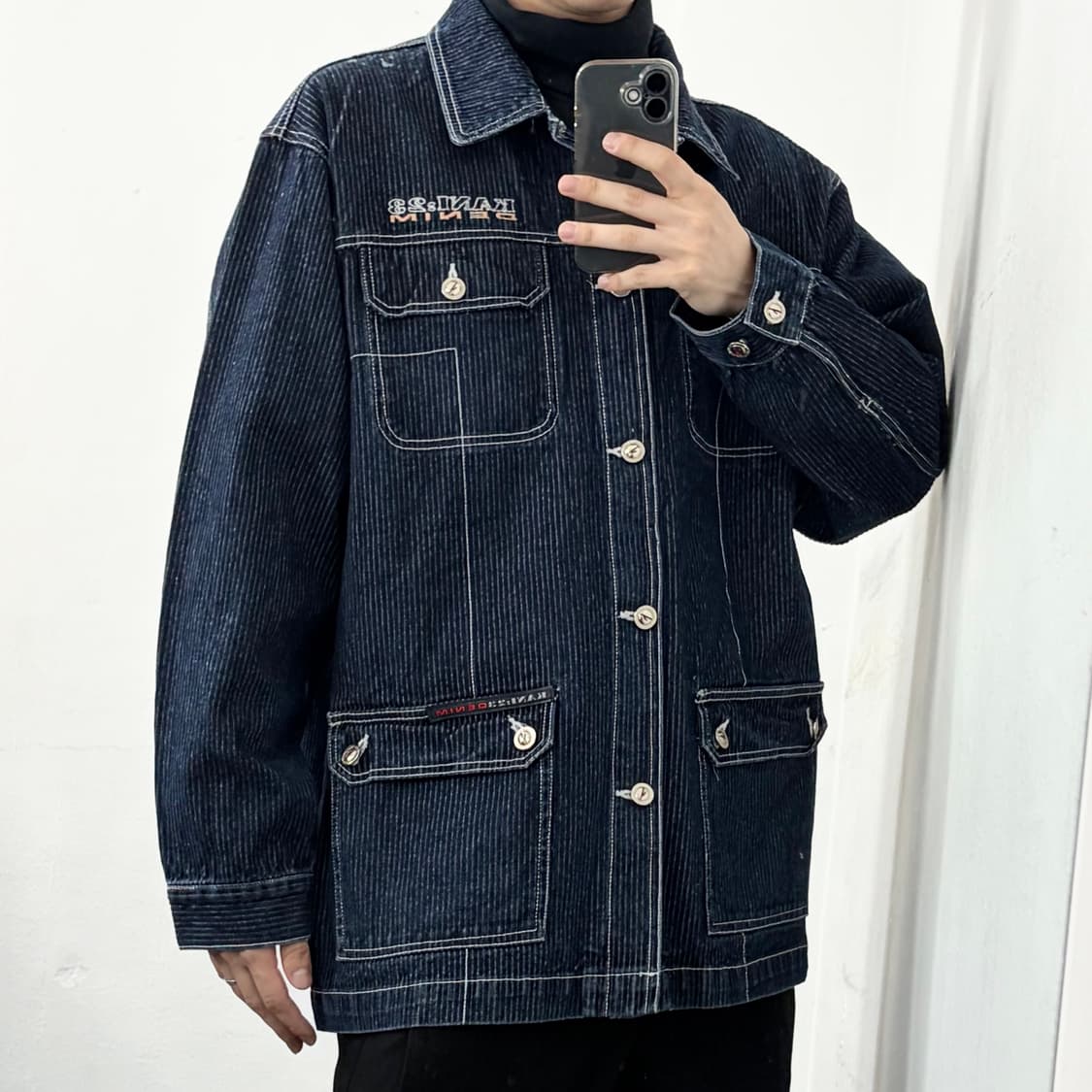 칼카니 히오리 데님 초어 코트 상품이미지1