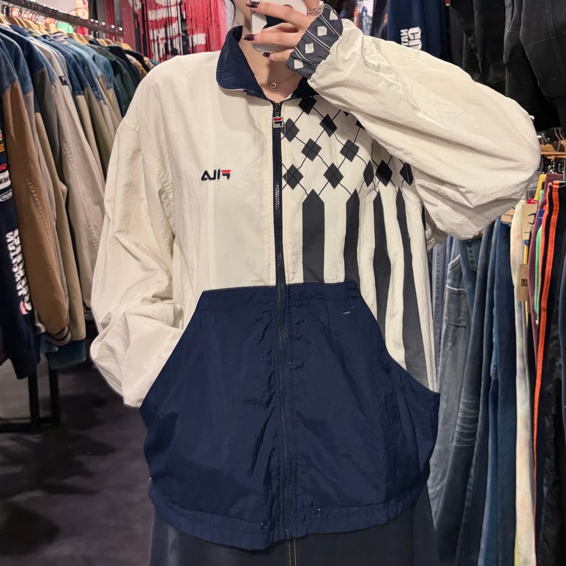 [IM] FILA 휠라 바람막이 아이보리 네이비 상품이미지4