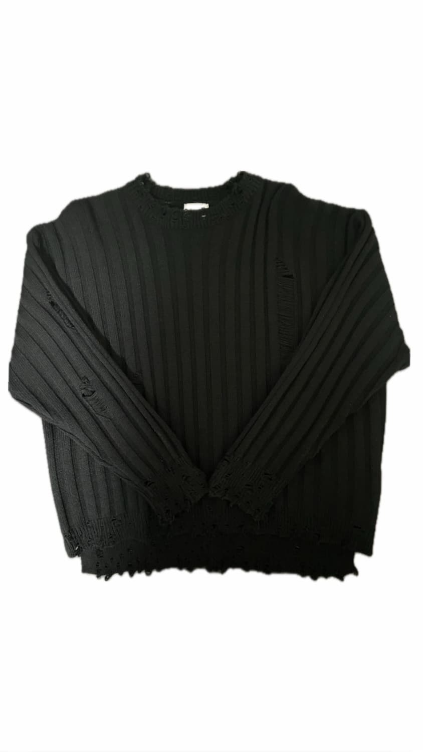 oversize torn black knit 상품이미지1