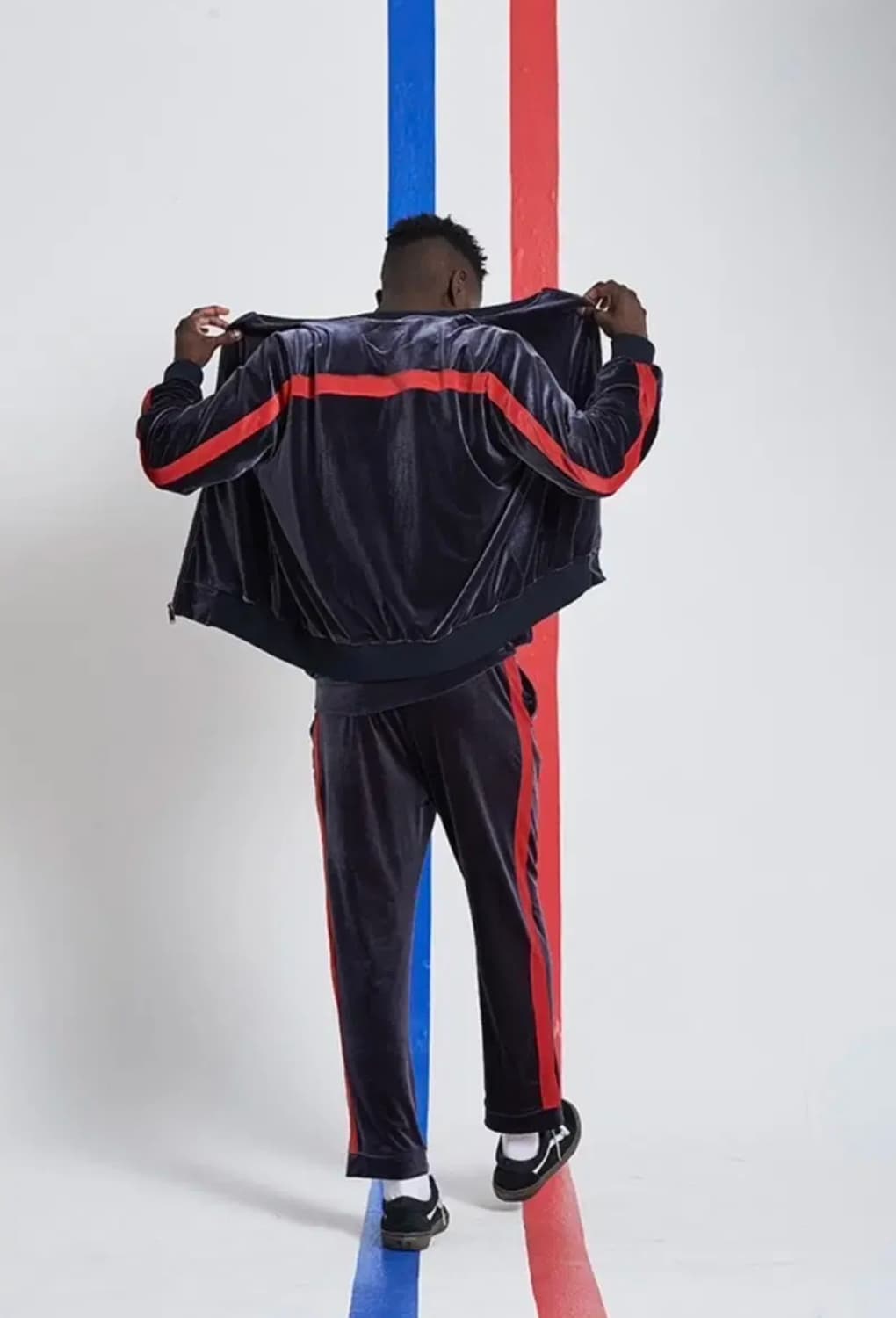 어라운드 80 velvet zipup_dark grey 셋업 상품이미지5