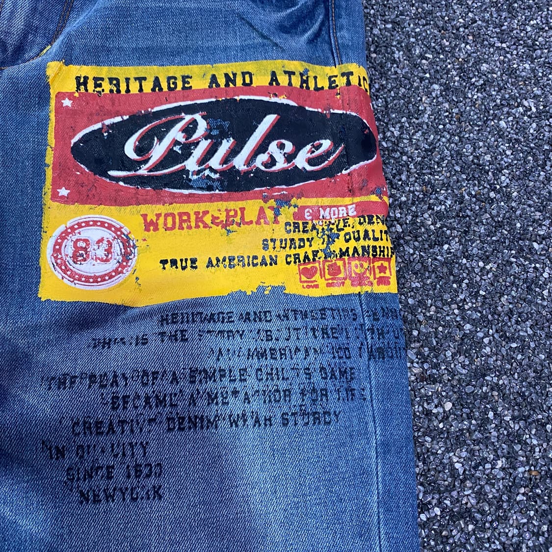 빈티지 D pulse 페인트 프린팅 워싱 데님 팬츠 B4039 상품이미지5