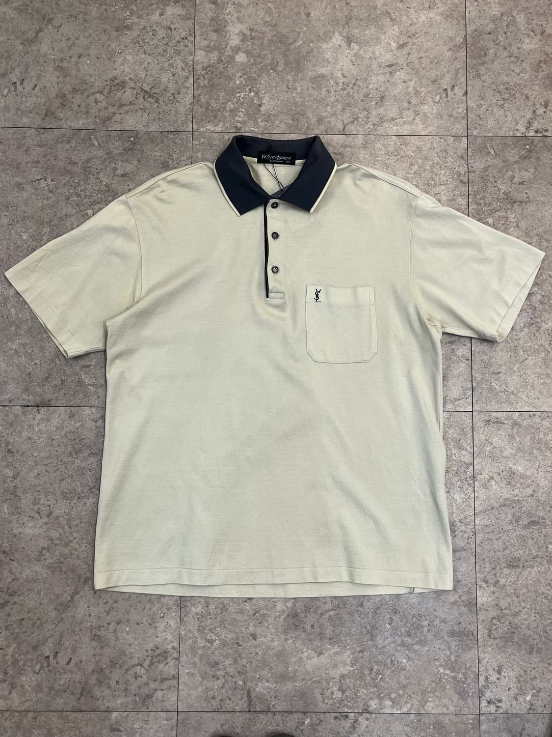 입생로랑 포켓 반팔 카라티 아이보리 100 #csz3608 상품이미지4