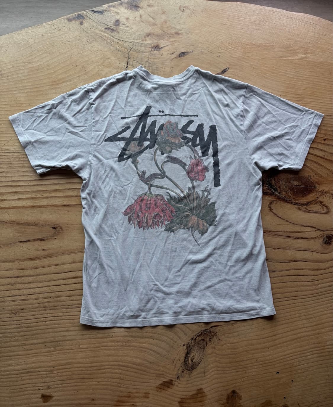 (Stussy) 스투시 위더드 플라워 화이트 티셔츠 상품이미지4