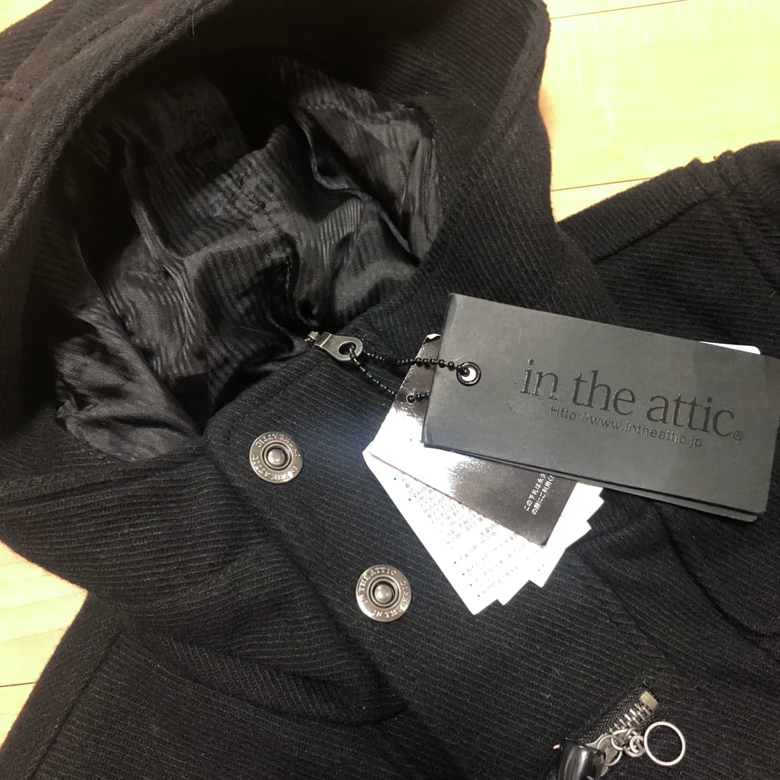 in the attic 인더아틱 더블집 후드 울숏코트 하이넥 자켓 y2k 상품이미지2