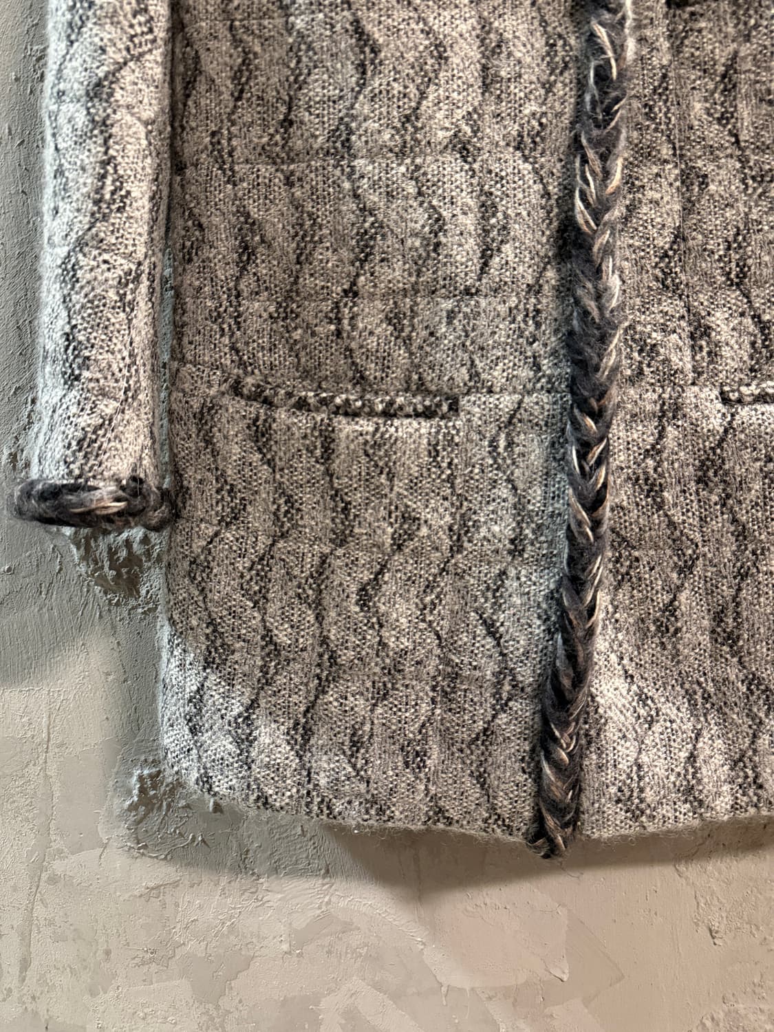 시스템 트위드 노카라 자켓 55-66 상품이미지2