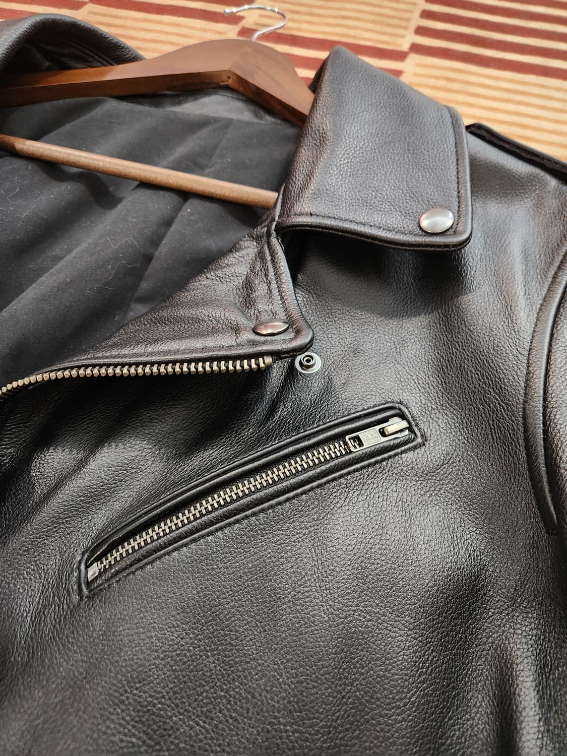 빈티지 카우하이드 더블 라이더 자켓 / 소가죽 레더 자켓 (xl) 상품이미지3