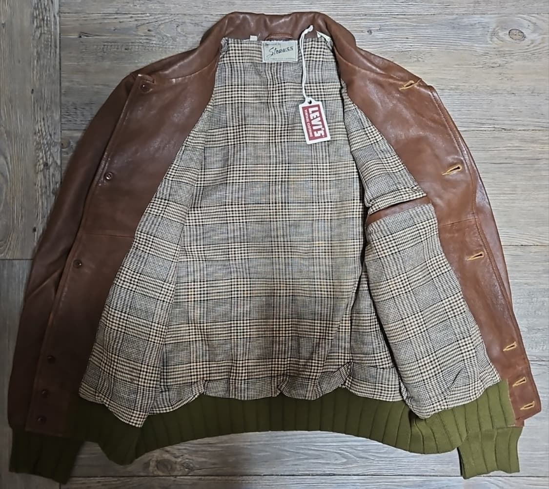 리바이스 LVC 1940's 스트라우스 레더 자켓 라이 M 상품이미지3