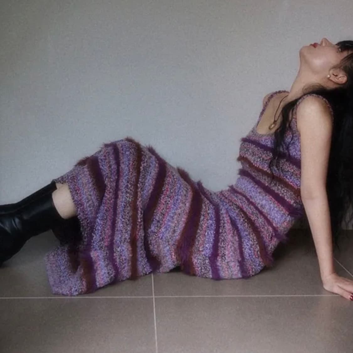 빈티지 니트 롱 원피스 상품이미지1