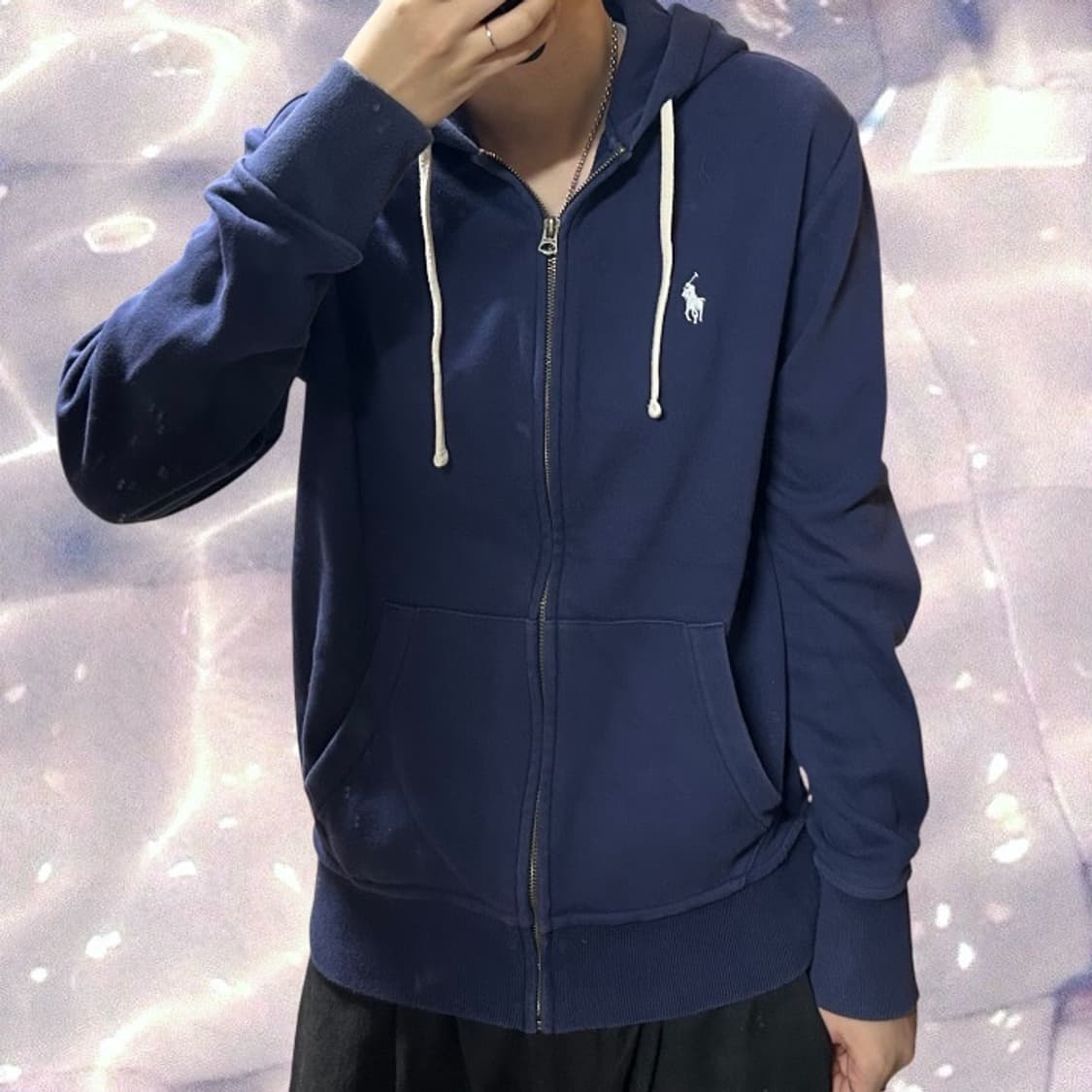 폴로 랄프로렌 신형 기모 후드집업 네이비 S 상품이미지3